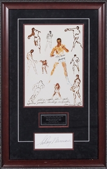 Muhammad Ali Autographed and Inscribed "The Greatest" LeRoy Neiman Framed Artwork with Signed Neiman Cut (PSA/DNA) 